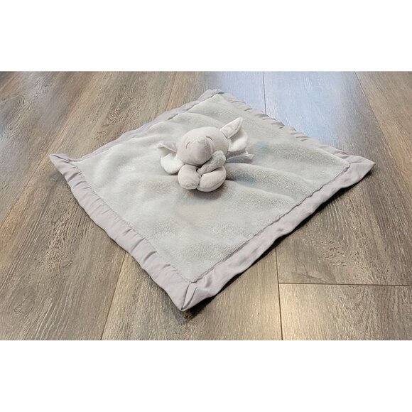 Carters Gray Elephant Lovey Holding Security Blanket Soft Velour Satin Toy - Picture 2 of 10